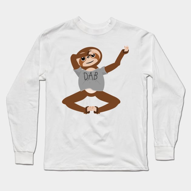 Sloth Dabbing Long Sleeve T-Shirt by mailboxdisco